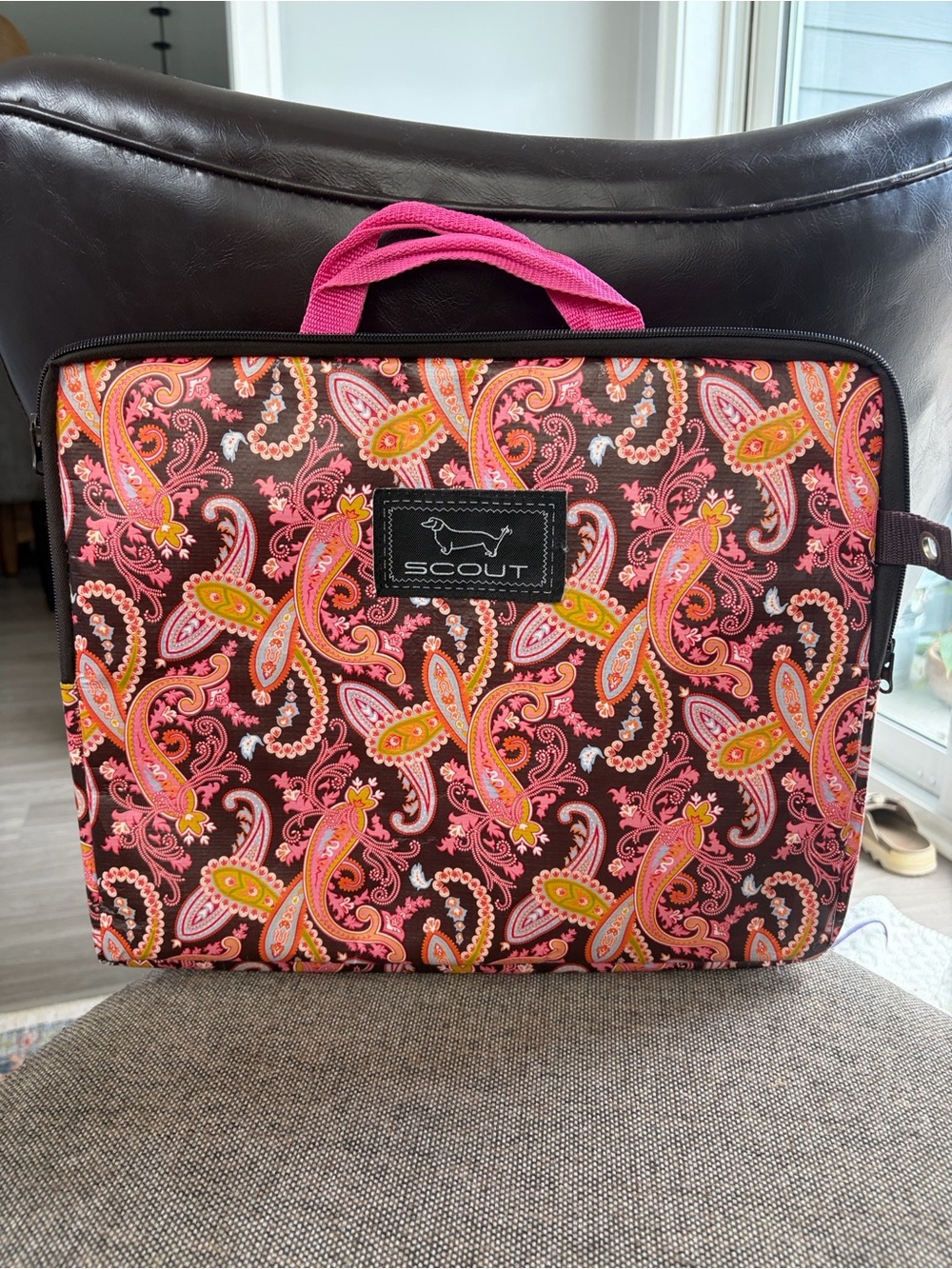 Scout Pink and Brown Paisley Laptop Sleeve